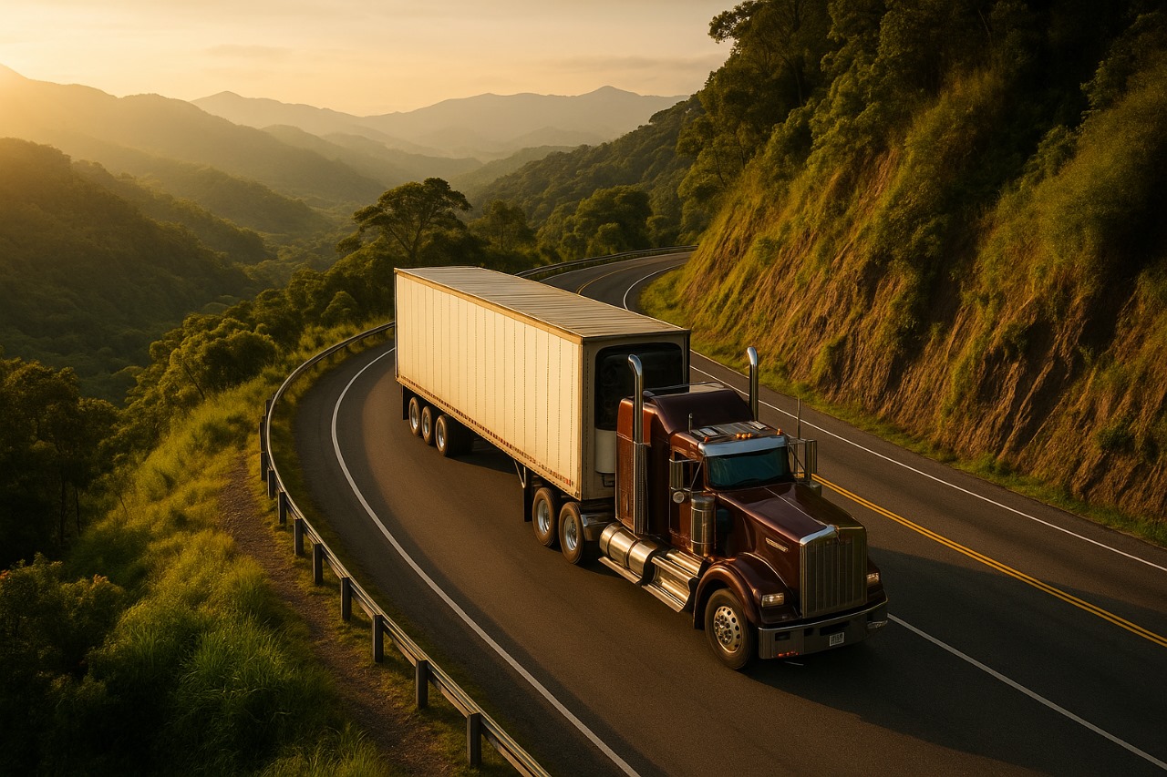 Camión de carga en operación